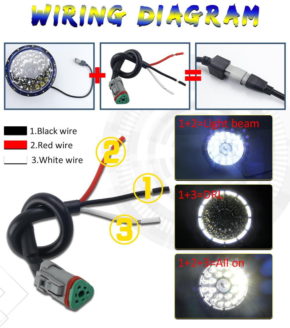 1lux@2000m Three Color LED Work Light off Road Truck Tractor SUV Round DRL 9 Inch Laser LED Driving Light