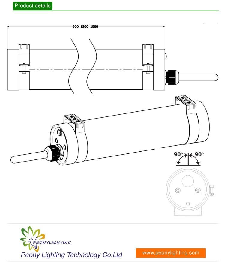 2021 New Design IP69K 20W LED Tri-Proof Light Three Proof Linear Lamp