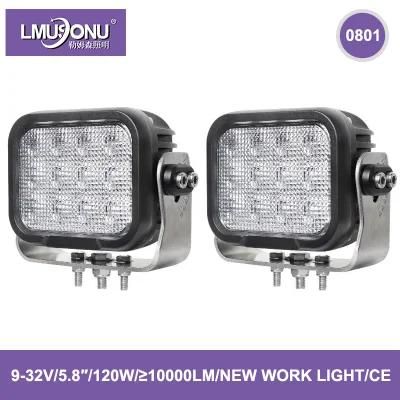 Lmusonu 0801 New LED Work Light 5.8 Inch 120W High Bright 10000lm 9-32V