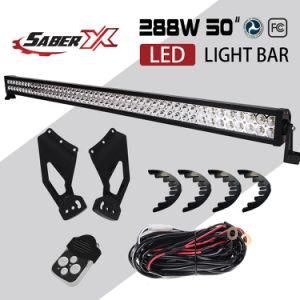 50 Inch 288W Offroad LED Light Bar with Windshield Mounting Brackets for 1999-2006 Chevrolet Silverado / Gmc Sierra 1500 2500 3500