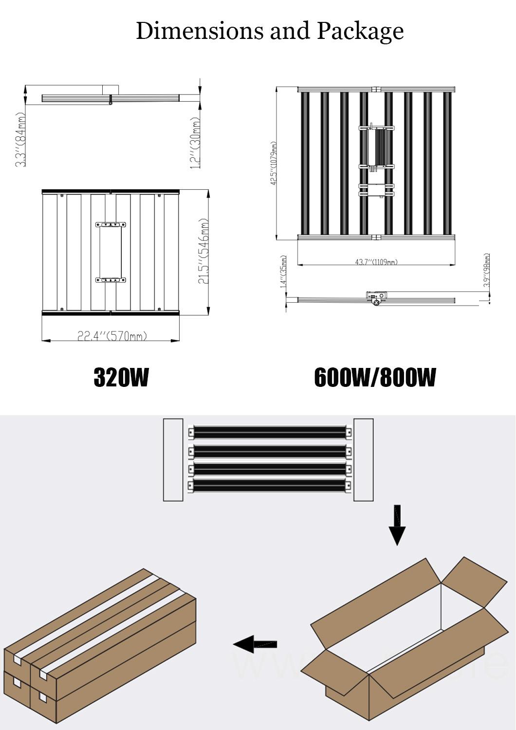 Available Stock in Us High Quality LED Grow Light for Medical Farm 320W