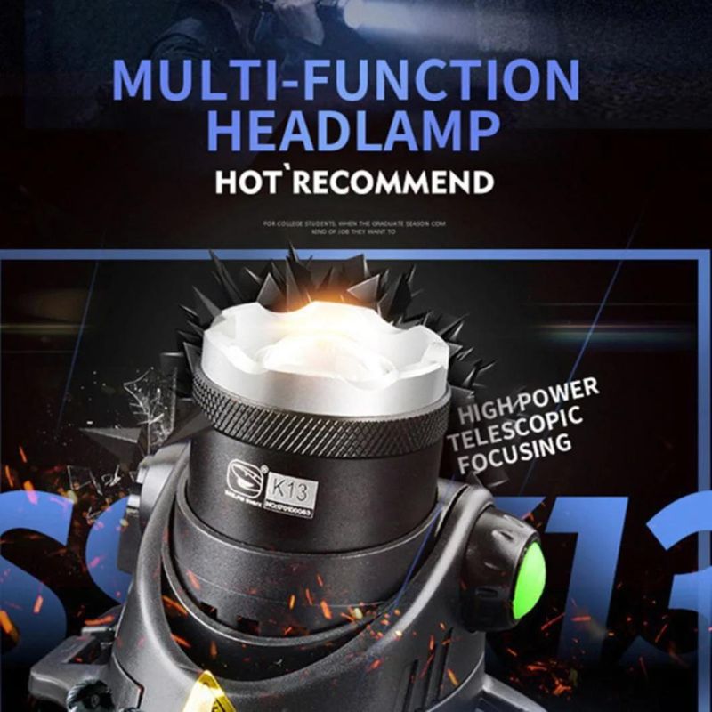 Long Range T6 Projector Lens Rechargeable Head Lamp