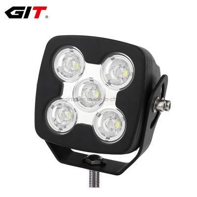 50W 5&quot; Square LED 12V/24V Spot Flood Work Light for 4X4 Tractor Truck John Deere Agriculture (GT1025-50W)