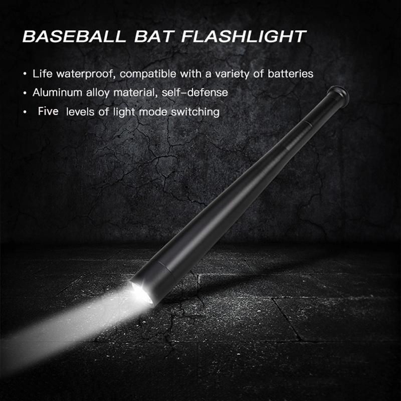 Waterproof Battery Super Bright Zoomable 3 Mode Q5 Security Lamp Popular Baseball Bat LED Flashlight Torch Wyz19452