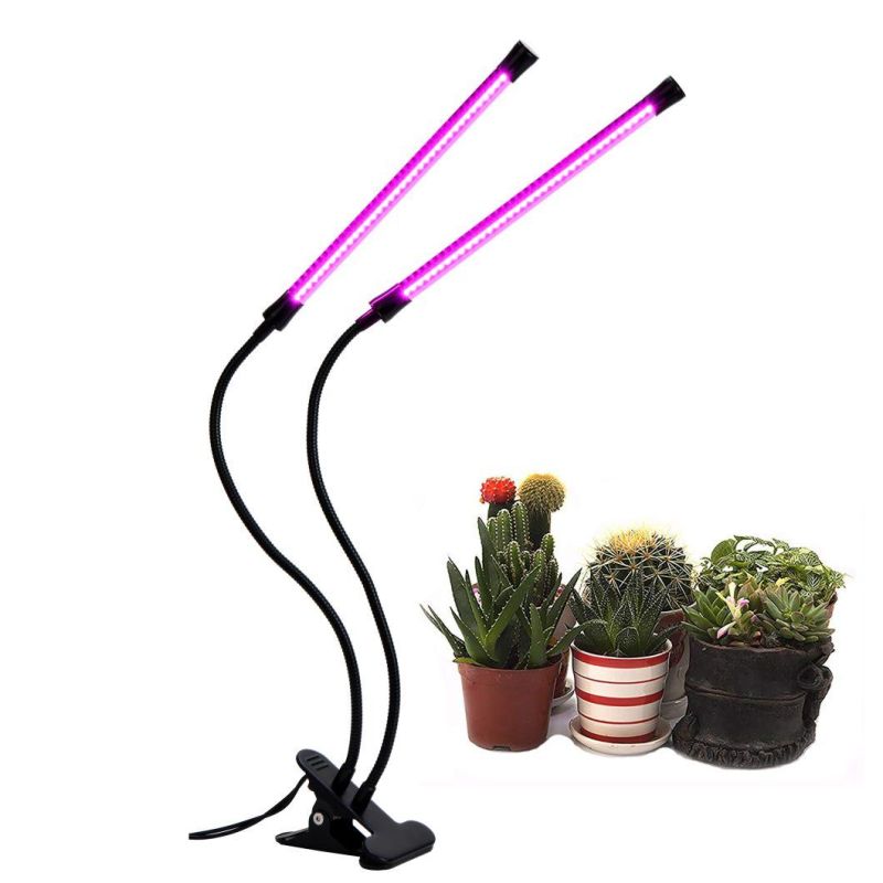 Dimmable Desk Light 15W LED Grow Light for Indoor Plants, 2 Strip Heads