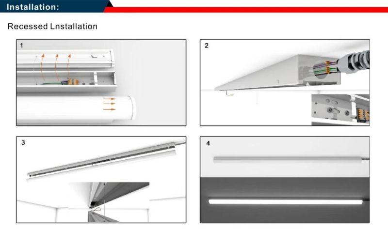 60W LED Shop Lights 8FT Linear 130lm/W, 3CCT LED Light Fixtures for Garage Warehouse Supermarket, 8 Foot LED Commercial Ceiling Lighting, Fluorescent Replacem