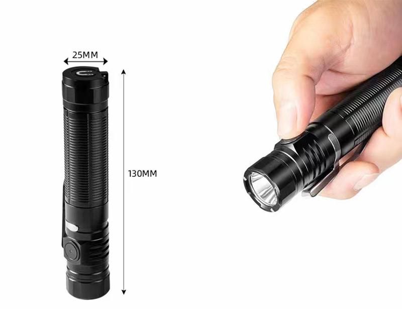 New Design Type C Rechargeable LED Flashlight Zoom Aluminum LED Work Light Torch & Flashlight Zoom LED Flashlight Aluminium Tactical Flashlight