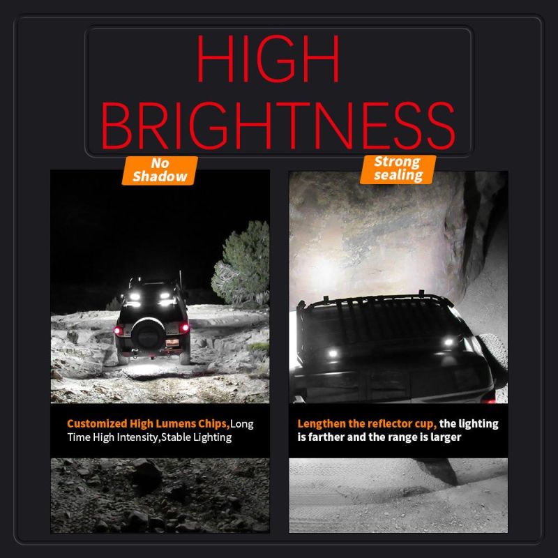 Dxz LED Work Light 3inch Mini 23LED Ultra Bright Floodlight for Vehicle/Motorcycle/Truck/Car/ATV