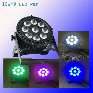 Outdoor RGBWA Slim PAR 9X15W Flat LED PAR Light IP65 Waterproof