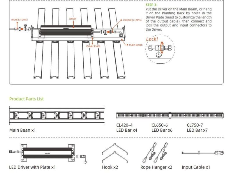 High Power 750W Pluggable Design LED Grow Light UV IR