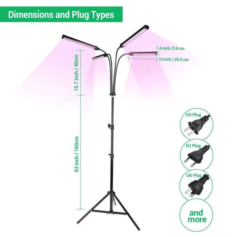 24W Folriculture LED Commercial Grow Light Full Spectrum Foldable LED Grow Light Foldable Grow Light Hydroponic with Tripod