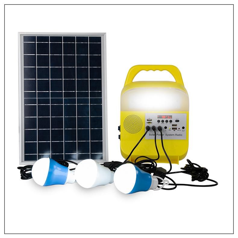 Multi-Function Solar Energy Small System Lamp Solar Power Three Bulbs Mobile Phone Charging