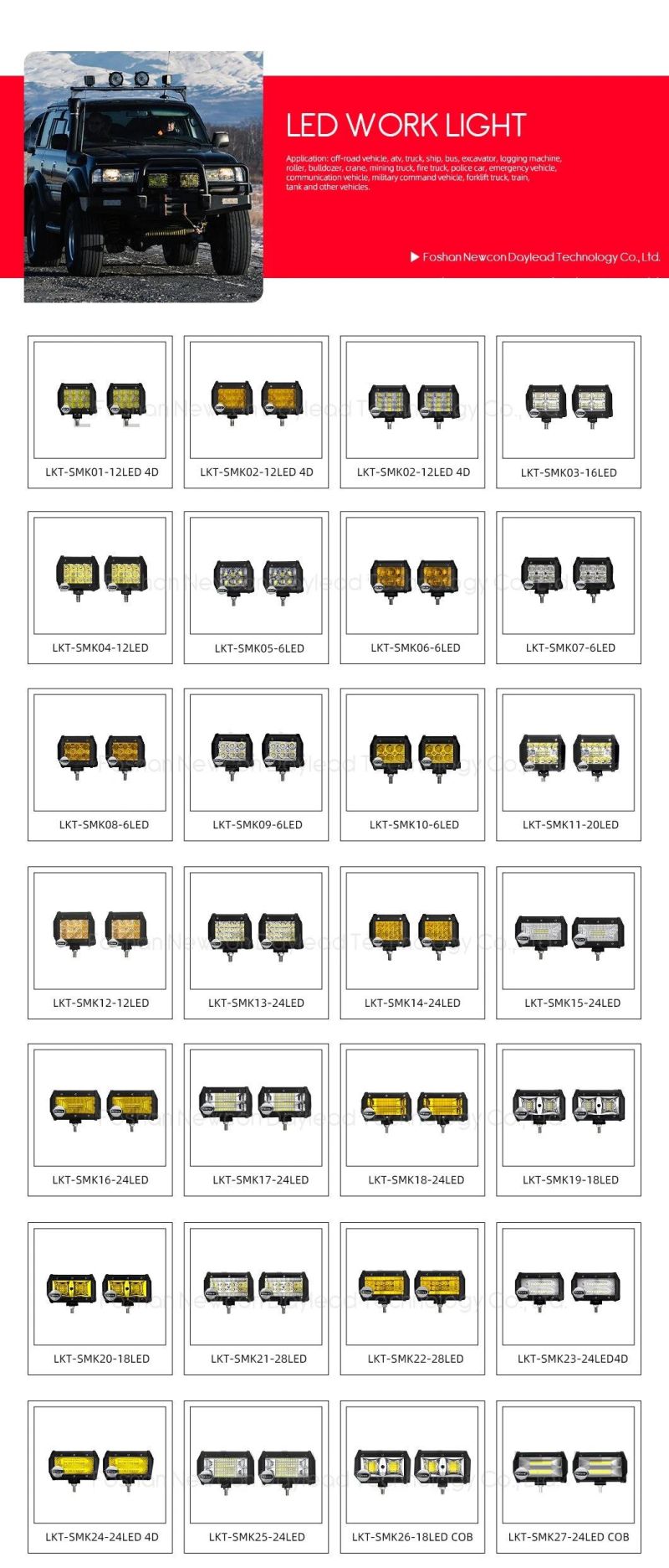 Auto LED Lights Supplier 12V 24V Car External Lamp LED Offroad Driving LED Light Bar