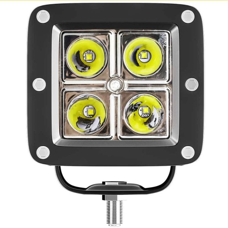 Dxz DC9-30V Super Bright CREE Square 4LED Spotlight Car Auto LED Working Light White/Yellow Vehicle Fog Light Driving Lights