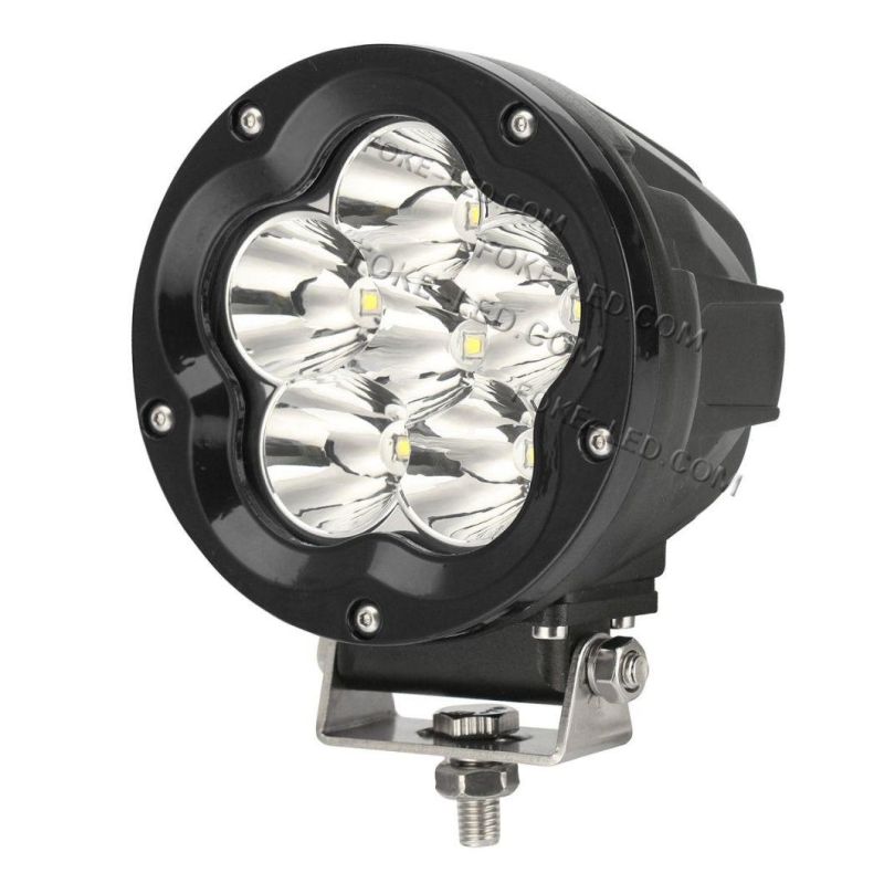 High Power 5 Inch 90W Round Red/Black CREE LED Spot Driving Work Light