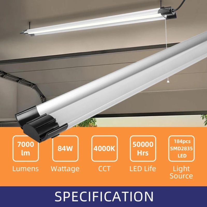 China Direct Supply Garage Lighting LED Shop Lights 84W 7000 Lumen 4000K LED Wraparound Office Light Linear Light Fixtures Flush Mount LED Ceiling Light