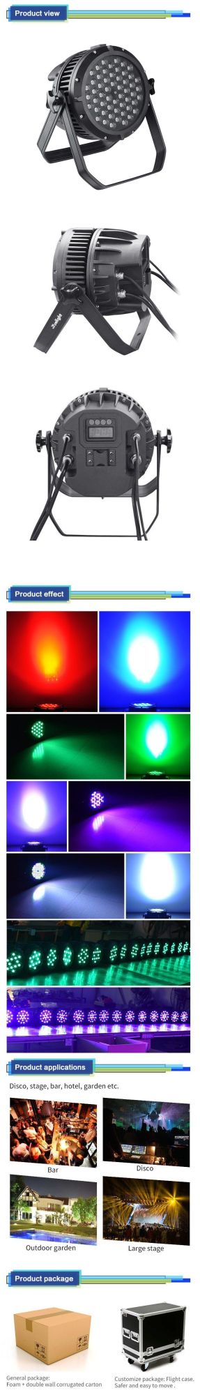 54PCS LED 3W RGBW LED Waterproof PAR Light IP65 PAR Light