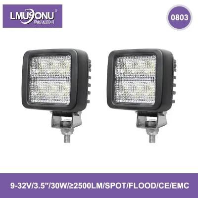 Lmusonu Car Lamp 0803 New LED Work Light 3.5 Inch 30W 2500lm 9-32V Spot Flood Beam