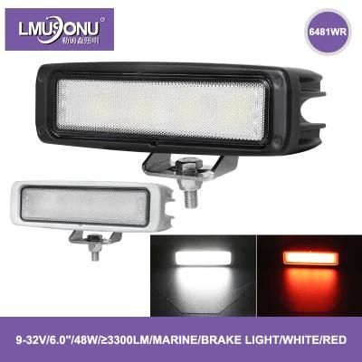 6481wr LED Marine Lights LED Reversing Brake Lights 6.0 Inch 48W 3300lm White Red Flood Beam