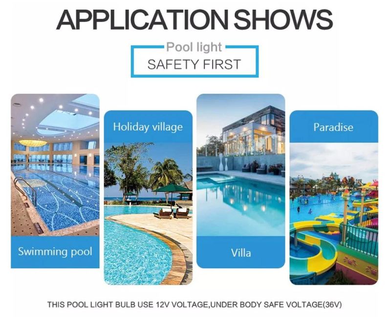 Swimming Pool Light 12W Wall-Mounted 12V AC IP68 Waterproof LED Underwater Pool Light RGB LED Swimming Pool Lighting Stainless Steel