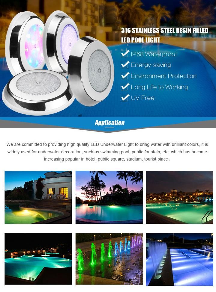 12V AC 42watt 316ss Stainless Steel LED Luces Piscinas Flat Underwater Swimming Pool Lights