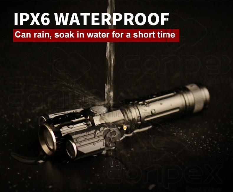 LED Tactical Flashlight Batteries Included 5 Modes High Lumen Zoomable Water Resistant Handheld Light for Hiking Outdoot