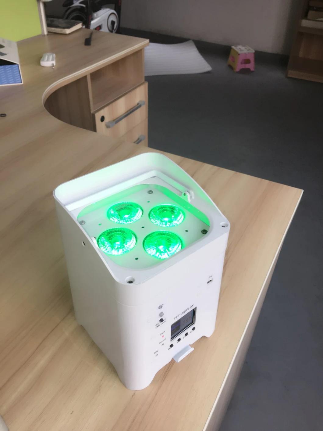 Factory Price 4X18W RGBWA+UV LED PAR Light DMX512 WiFi Battery Powered Uplights for Stage Decoration