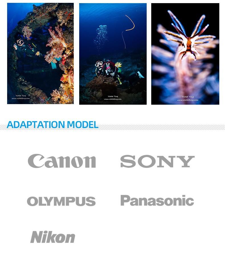 Wide-Angle Underwater Lens for Professional Diving Use Olympus Cannon Nikon Sony Panasonic Camera