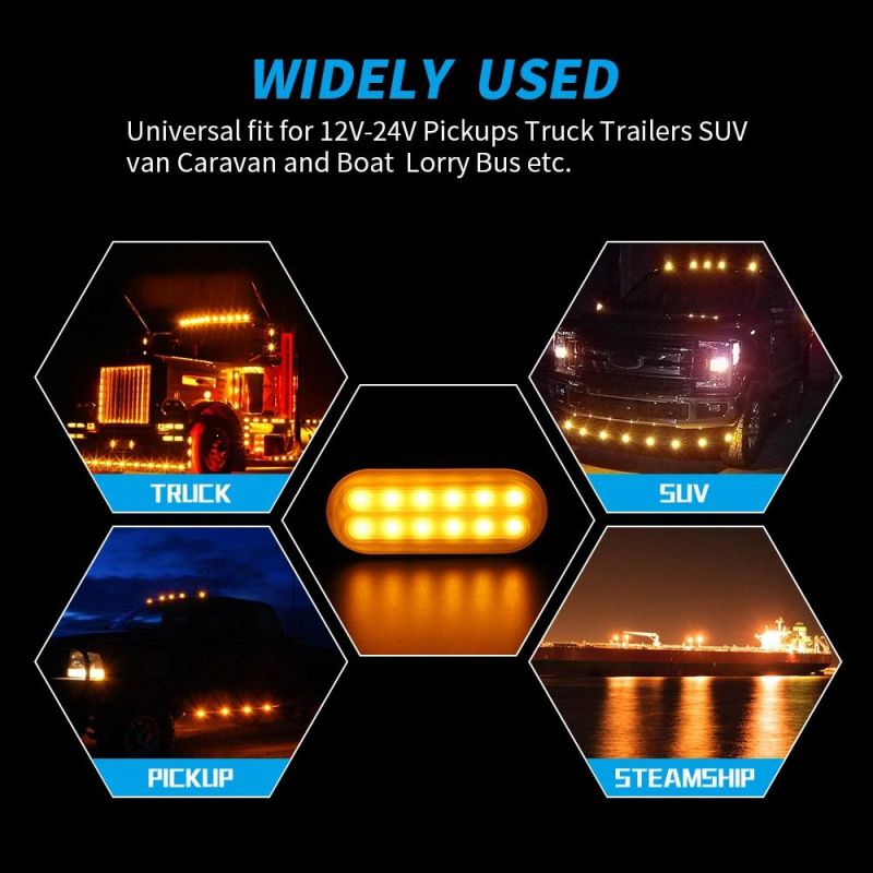 Dxz Strobe 12LED 36W Single Row Side Warning Light Truck Car DC 12V 24V White Amber Blue Red Flash