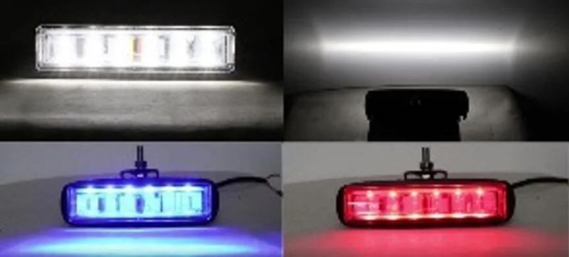 New White/Blue/Red LED Work Light 6.3 Inch 27W K1918 for Car Auto