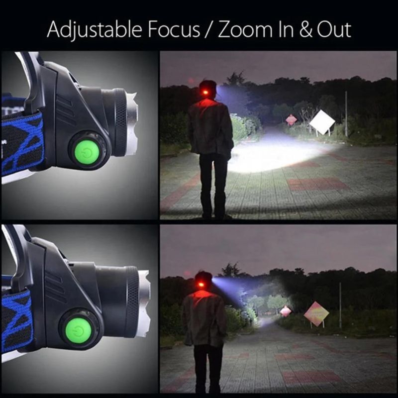 Long Range T6 Projector Lens Rechargeable Head Lamp