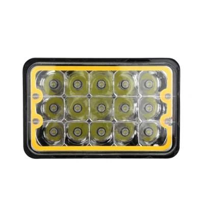 Auto Lighting 12V 45W Rectangular 4X6 Car LED Headlight DRL Fog Driving Light for Offorad Jeep SUV