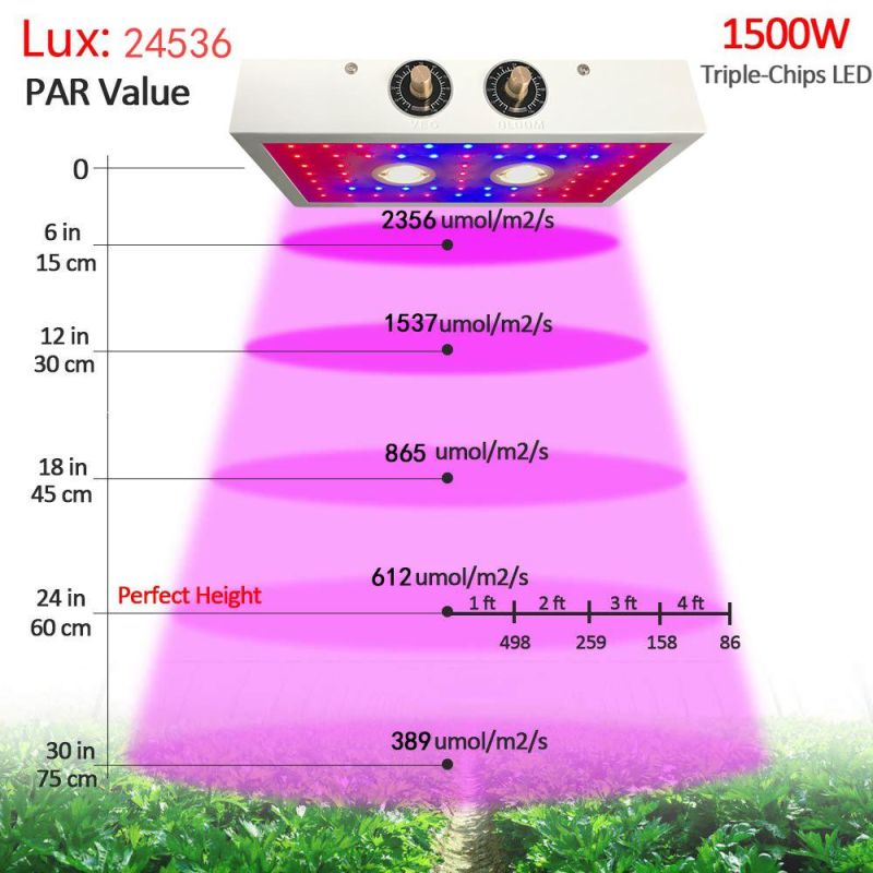 1500W Grow LED Light RoHS OEM Hydroponic Indoor Plant Light