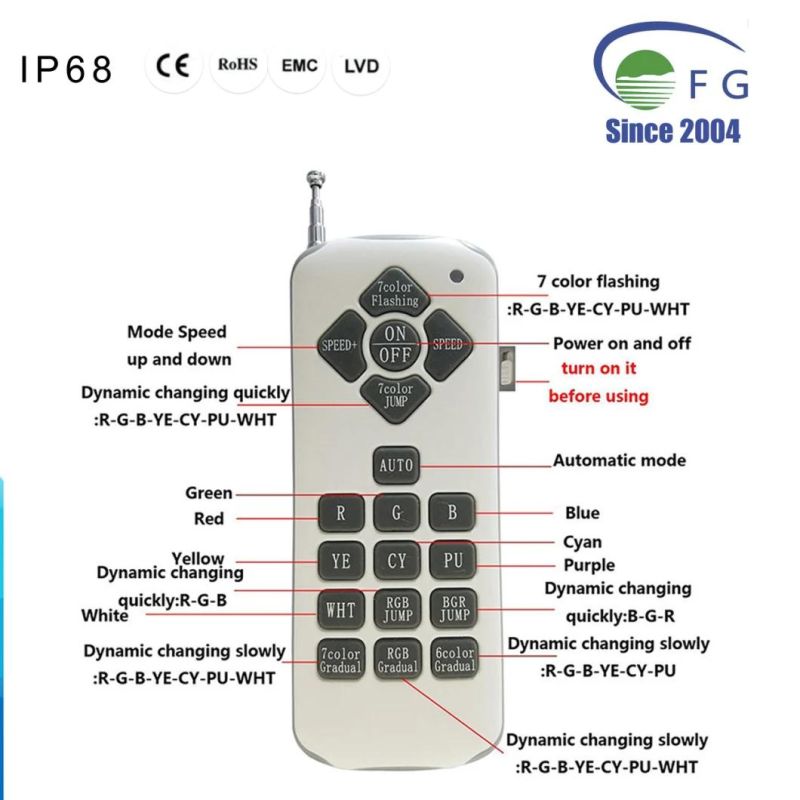 IP68 AC12V PAR56 Thicker Glass 35W 207PC 2835SMD RGB Remote Controlled LED Underwater Swimming Pool Lighting
