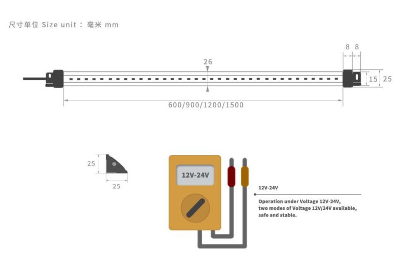 IP66 Double Side Vertical Freezer Waterproof LED Refrigerator Lighting