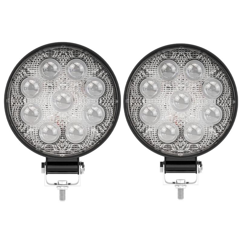 Dxz 4inch 9LED 27W 25mm LED Work Light Convex Mirror Offroad Vehicle Bulb Truck Lamp 12V 24V