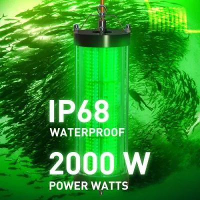 IP68 Strong Waterproof 220V 2000W Deep Sea Underwater Fishing Lights Green with 30 Meter Cable
