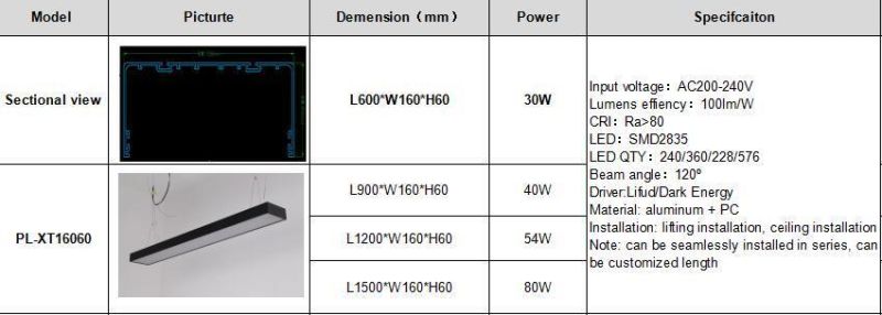 Good Quality 1200*160*60mm LED Linear Light 54W with 3 Years Warranty