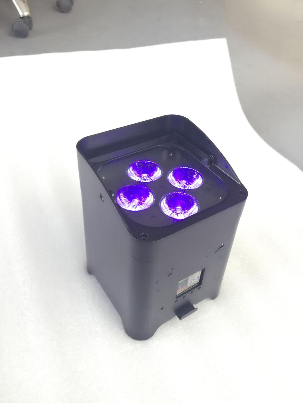 4PCS 6in1 RGBWA UV 4X18W PAR Can WiFi Battery Powered Wireless LED Uplights Wall Washer