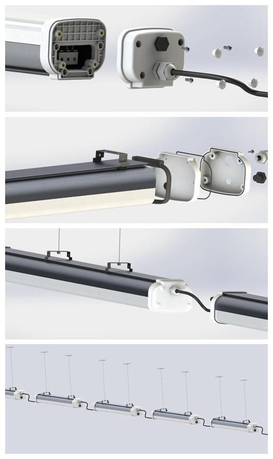 130lm/W 1200mm 50W LED Tri-Proof Light