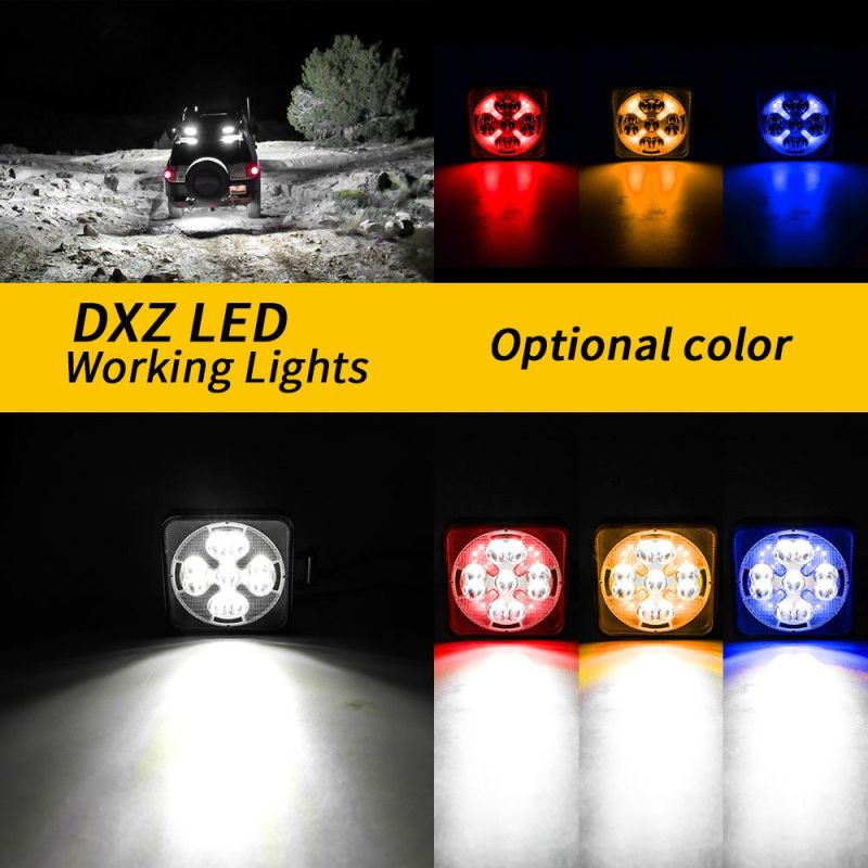 Dxz Double Color Car LED Work Light Bar 21SMD 63W Flashing Offroad Headlight Spotlights for SUV ATV Motorcycle