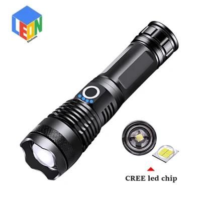 High Power Super Bright Rechargeable LED Flashlight with Zoom in and Zoom out Function