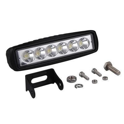 12V 24V Single Row LED Light Bar 18W Work Light Offroad LED Lights for Trucks Tractor Auto Light Spot Flood Metal Bracket