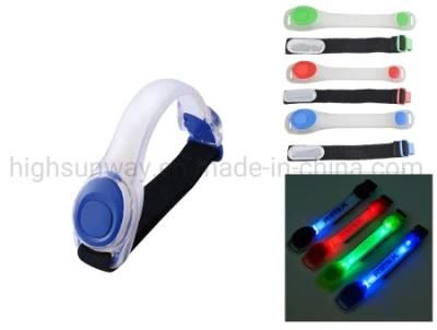 Length Adjustable Glow LED Wrist Strap Running Safety Flashlight Outdoor Sports Silicone Bracelet Armlet Armband