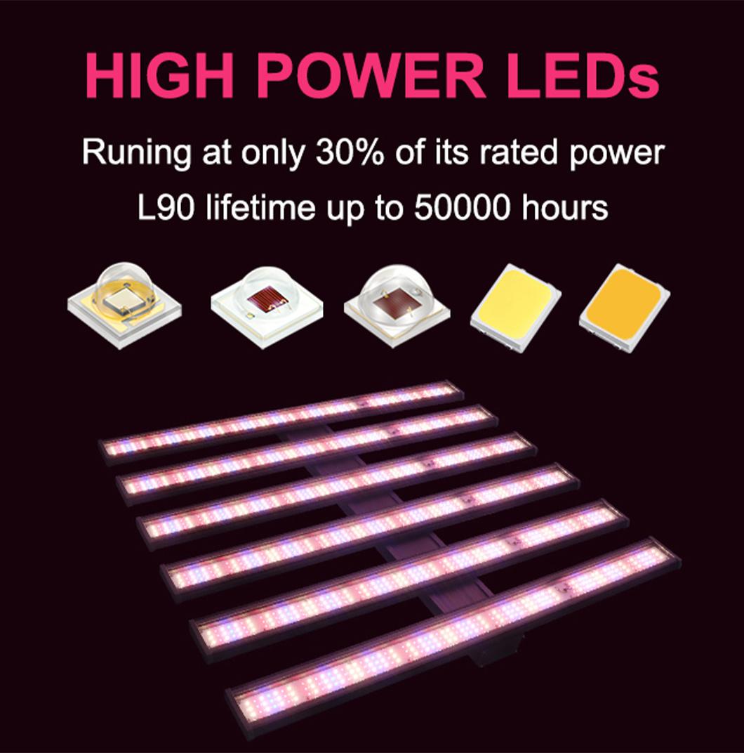 High Lumen Full Spectrum Hydroponics 640W LED Grow Light with IR 730nm