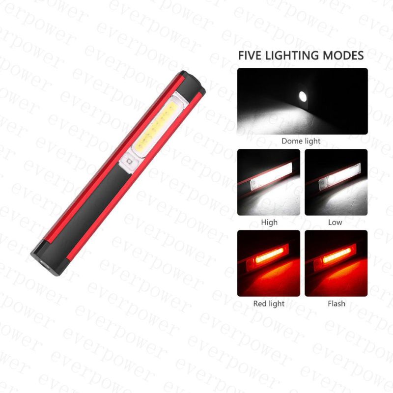 5modes Rechargeable COB LED Torch with Magnet Pen Clip