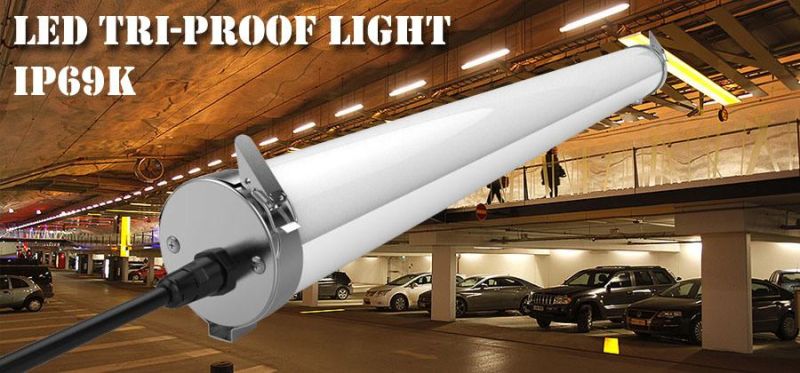 IP69K 4FT 40W LED Tri-Proof Lamp for Car Wash