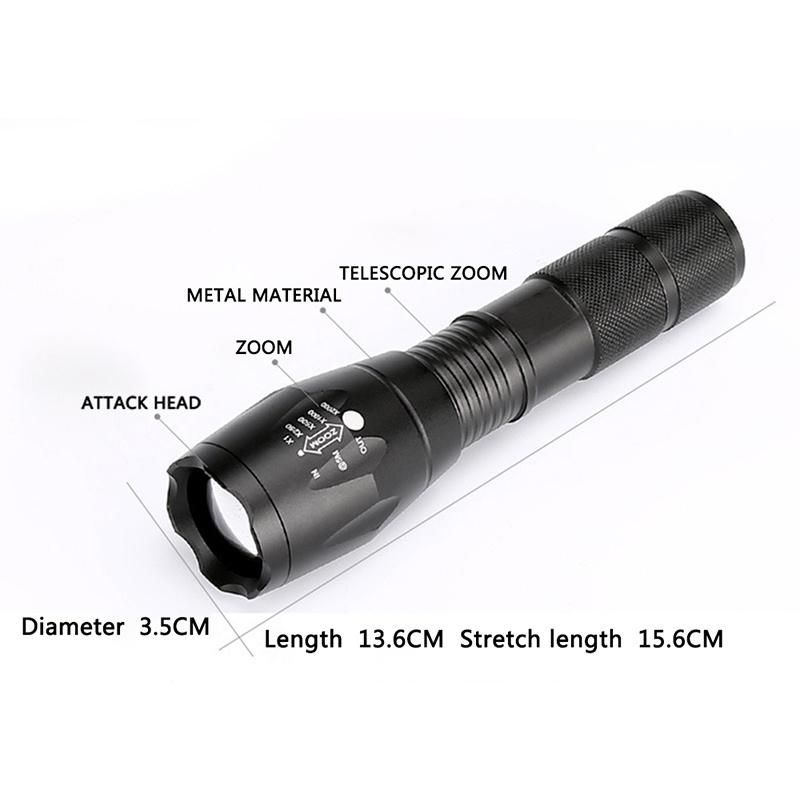 Strong Light T6 Telescopic Torch Zoom Charging LED Flashlight