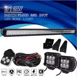 High Efficiency Straight LED Light Bar with 312W 54 Inch