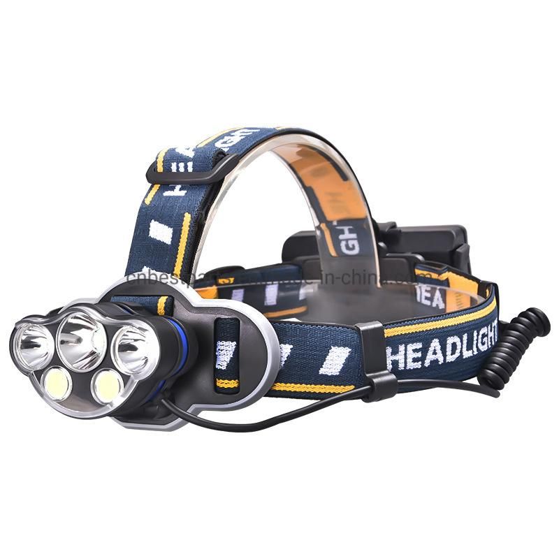 Wholesale T6 COB LED Camping Head Torch Lamp Emergency Head Torch Light Flashing Warning LED Headlight Zoomable Portable LED Headlamp